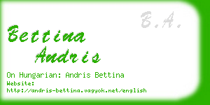 bettina andris business card